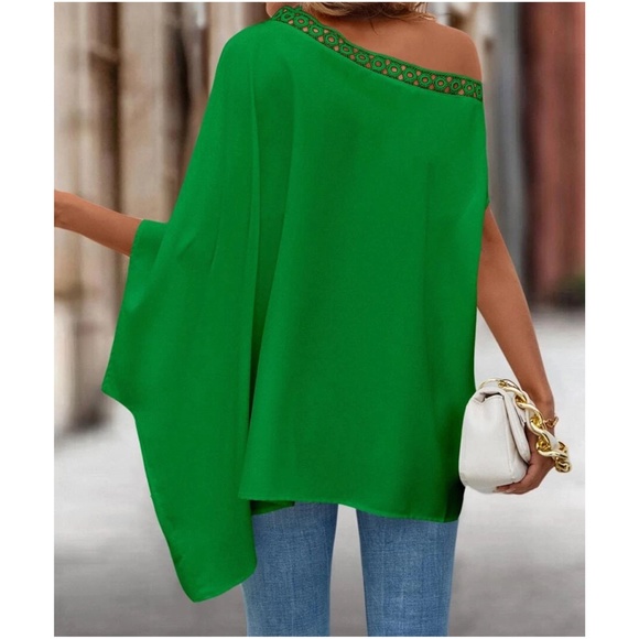 015 One Shoulder Batwing Blouse - Picture 7 of 9